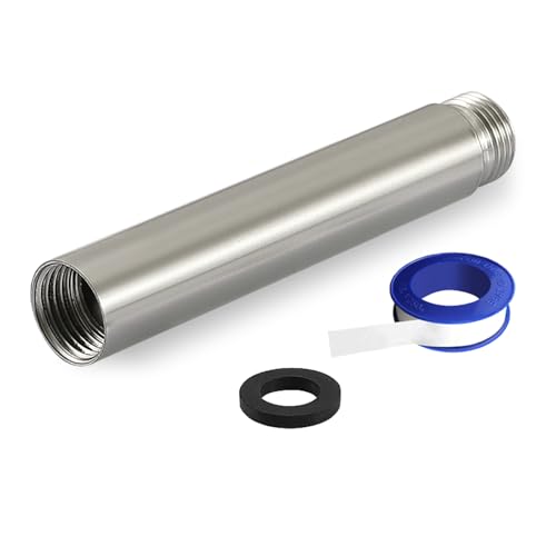 Shower Extension Arm, Solid Stainless Steel Shower Pipe Extension with Teflon Tape and Washer, For Lowering or Extending Showerhead(4 Inch, Brushed Nickel) - color: Brushed Nickel, style: 4 Inch