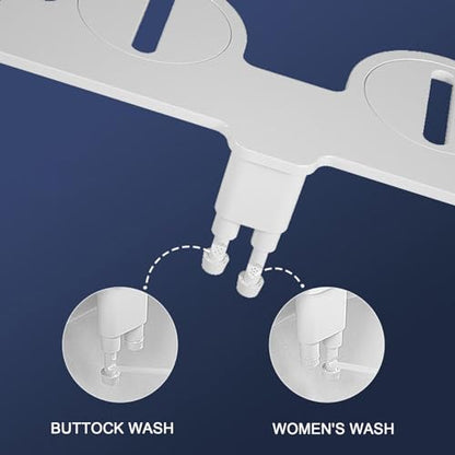 Bidet Attachment for Toilet Non Electric Bidet Seat Attachment Dual Nozzle with Retractable Nozzles Adjustable Water Pressure Control