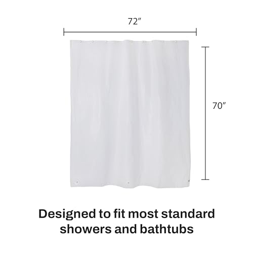 DKNY Frosty Shower Curtain Liner 70 x 72 Polyethylene with Silver Grommets - color: Frosty/Silver Grommets