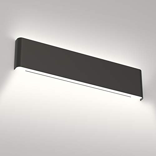 Aipsun 24in/20W Matte Black Modern Vanity Light Up and Down LED Vanity Light for Bathroom Wall Lighting Fixtures (Cool White 5000K) - color: White Light Black, size: 24 inch, style: 5000K