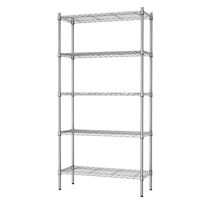Auslar 5-Tier Heavy Duty Wire Shelving, Adjustable Storage Rack, Chrome | 14"D x 36"W x 72"H, Standing Large Shelving Units, 1750 lbs Capacity, for Garage Kitchen Pantry Bathroom Laundry - size: 5 Tier