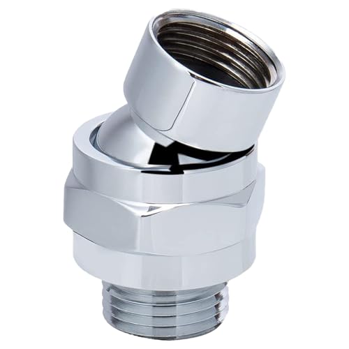 Brass Shower Head Swivel Ball Joint Adapter, Adjustable Shower Arm Connector for Angles Customization, Rustproof Extender Valve Replacement, 1.89-Inch