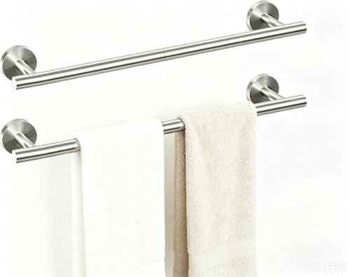 20 Inch Towel Bar 2 Pack for Bathroom 9/12/16/20/24/28/33 Inch Kitchen Hand Towel Holder Brushed Nickel Stainless Steel 304 RUSTPROOF Wall Mount Towel Rod 2 of Pack (2, Brushed Nickel, 20 Inch) - color: Brushed Nickel, size: 20 Inch