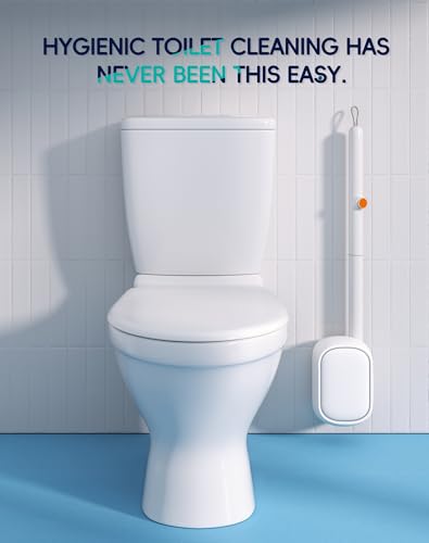 Disposable Toilet Cleaning System - Toilet Brush Kit with 36 High-Performance Refills, Wall Mounted Toilet Brush and Holder for Deep Cleaning Bathroom (Toilet Brush+18 Refills)