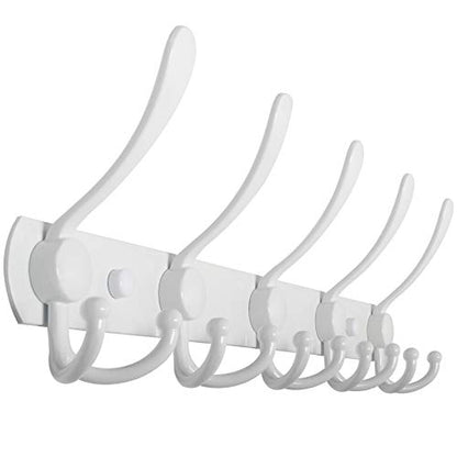 WEBI Coat Rack Wall Mount,Coat Hooks Wall Mounted,Coat Hanger Wall,Hook Rack Rail,Wall Coat Rack with Hooks for Hanging Jacket,Clothes,White - color: White, size: 1 Pack