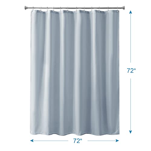 Light Gray Shower Curtain Liner, Light Gray Fabric Shower Liner, 2-in-1 Bathroom Shower Curtain and Liner, 12 Grommet Holes, Water Proof, Machine Washable, Hotel Quality, 72 x 72 Inches - color: Light Gray, size: 72"W x 72"L (Pack of 1)
