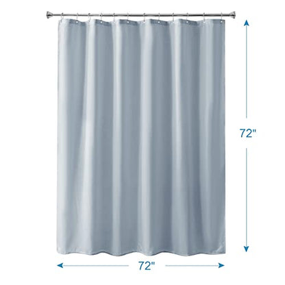 Light Gray Shower Curtain Liner, Light Gray Fabric Shower Liner, 2-in-1 Bathroom Shower Curtain and Liner, 12 Grommet Holes, Water Proof, Machine Washable, Hotel Quality, 72 x 72 Inches - color: Light Gray, size: 72"W x 72"L (Pack of 1)