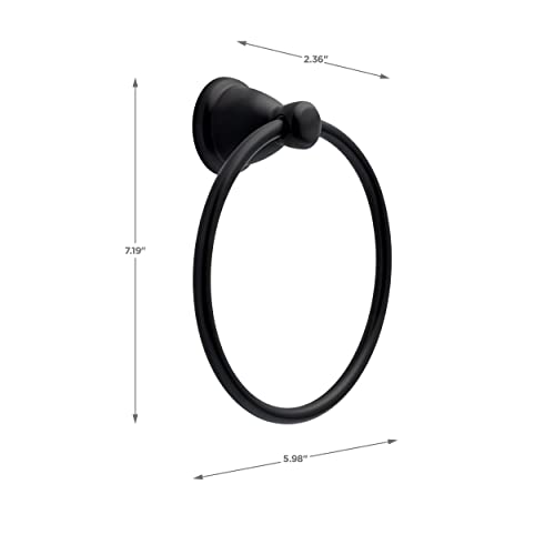 Franklin Brass Kinla (1-Pack) Hand Towel Ring Matte Black Holder for Wall Mount Round Hanger for Kitchen, Bathroom Accessories KIN46-MB - color: Matte Black
