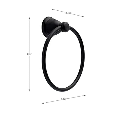Franklin Brass Kinla (1-Pack) Hand Towel Ring Matte Black Holder for Wall Mount Round Hanger for Kitchen, Bathroom Accessories KIN46-MB - color: Matte Black