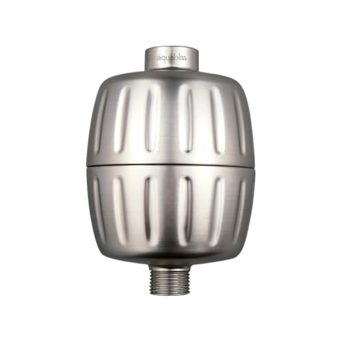 Aquabliss SF500 Daily Essential+ Shower Filter - Brushed Nickel | Heavy-duty shower filter, coconut shell carbon, reduces chlorine and sediment, sediment guards included, SF500 - color: Nickel