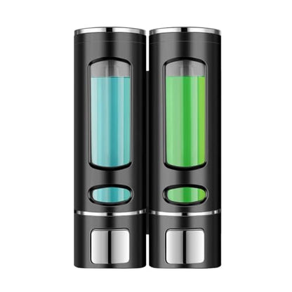 Hand Liquid Soap Dispenser Wall Mounted, 400ml Bathroom Shower Dispenser, Shower Pump Dispenser and Organizer for Bathroom Kitchen Hotel, Refillable Liquid Lotion Soap Dispenser (2Pcs) - color: Black 2pcs