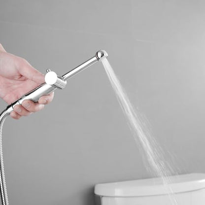 Chrome Bidet Sprayer Set,Handheld Bidet Taps | Attachment for Toilet,Solid Brass,Adjustable Water Pressure,Multi-use Sprayer for Feminine Care,Cloth Diaper & Pet Washing - color: Polished Chrome