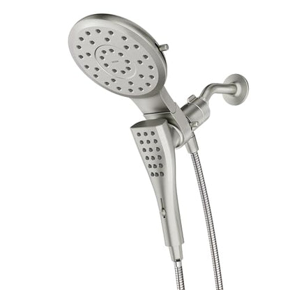 Moen Verso Brushed Nickel Eight-Function 7" Wide Spray Shower Head and Detachable Handshower Combo with 72" Hose, 220C3BN - color: Brushed Nickel