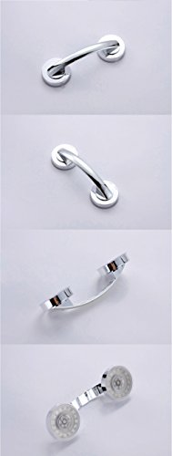 Suction Grab Bar, Portable Suction Handle Bar Suction Grip Bar for Window Door Drawer Cabinet Mini Fridge Grab Puller (Silver) - color: Silver