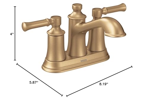Moen Dartmoor Bronzed Gold Traditional Two Handle Centerset Bathroom Sink Faucet, 6802BZG - color: Bronzed Gold