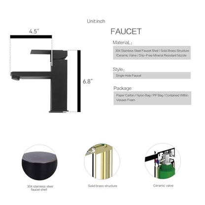 White Wall Mounted Ceramic Bathroom Sink, 18" x 10" Floating Vessel Sink | Rectangle, Black Faucet, Pop Up Drain, Ideal for Small Bathroom, Left Hand - size: 18''x10''
