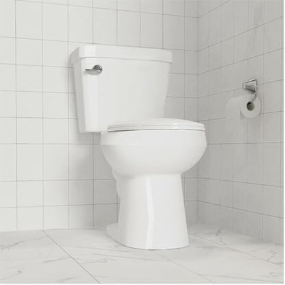 White Elongated Toilet Seat, Slow Close PP Plastic Toilet Cover with Quick-Release Hinges, Stain-Resistant & Easy Clean, Fits 18.5-19 inch Bowls - size: 19 inch