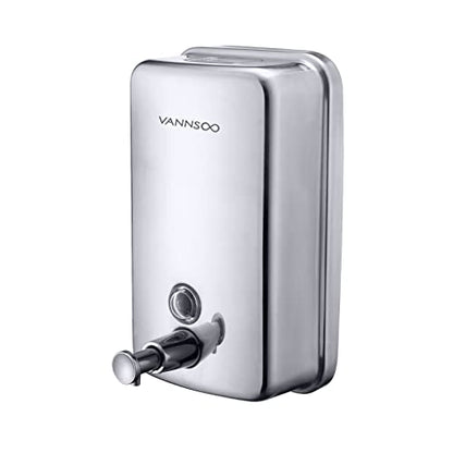 Commercial Soap Dispenser Wall Mount Stainless Steel, 34 fl.oz. | 1000ml Manual Liquid Pump Rust-Proof Leak Free for Bathroom - size: 34 fl oz