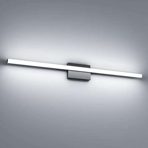 42Inch LED Bathroom Vanity Light Bar 5700K Dimmable Led Bathroom Light Over Mirror Modern Bath Wall Light Cool White ETL Certified 40W - color: 1 Pack - Black 5700k Daylight, size: 42 Inch