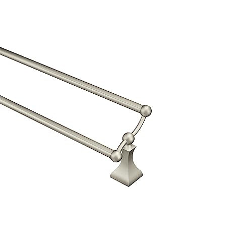 Moen DN8322BN Retreat 24-Inch Wall Mount Bathroom Double Towel Bar, Brushed Nickel