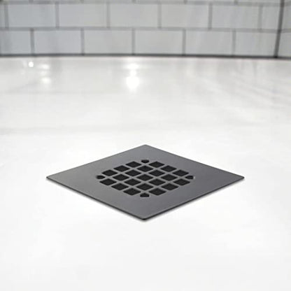 Danco 11034 Snap Strainer & Drain Cover Shower Strainer, Chrome - color: Matte Black, size: Square [Pack of 1], style: Shower