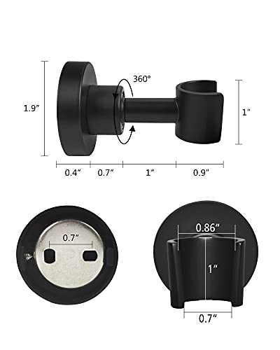 PHASAT Shower Head Holder Wall Mount SUS304 Stainless Steel Shower Wand Holder,Adjustable Handheld Shower Head Bracket Holder Matte Black,A13021B - size: Matte Black