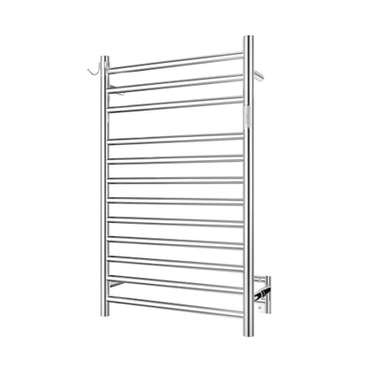 Wall Mounted Towel Warmer 12 Bars with Plug-in and Hardwired Options 3 Working Modes Mirror Polished Stainless Steel 21”W 34”H - color: Mirror Polish