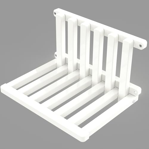 White Folding Shoe Changing Stool for Children, Wall Mounted Hidden Shoe Changing Stool, Folding Wall Mounted Bedside Table, Bathroom Shower Chair - size: White folding stool bedside table