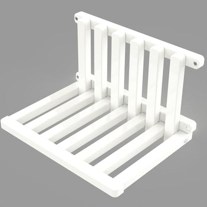 White Folding Shoe Changing Stool for Children, Wall Mounted Hidden Shoe Changing Stool, Folding Wall Mounted Bedside Table, Bathroom Shower Chair - size: White folding stool bedside table