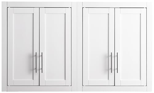 Crosley Furniture Savannah 2-Piece Wall Storage Cabinet, Cabinets for Laundry, Bathroom, Kitchen, White - color: White, style: 2-Piece Kitchen Cabinet
