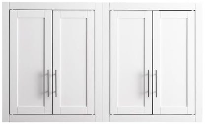 Crosley Furniture Savannah 2-Piece Wall Storage Cabinet, Cabinets for Laundry, Bathroom, Kitchen, White - color: White, style: 2-Piece Kitchen Cabinet