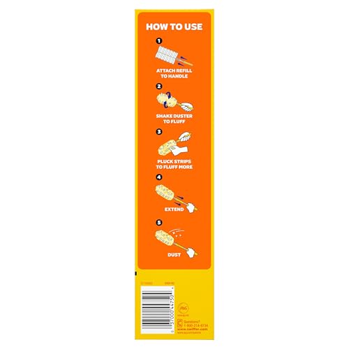 Swiffer Duster Kit with 3 ft Extendable Handle | Includes 1 Duster Extendable Handle (3 ft). 3 Heavy Duty Duster Refills. For Ceiling Fans, Vents, and Hard to Reach Places