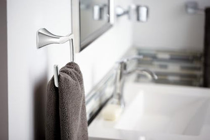 Moen Voss Collection Brushed Nickel Bathroom Hand Towel Ring, Wall Mounted Open Towel Ring, YB5186BN (Pack of 6) - color: Brushed Nickel, size: 11.61 x 2.83 x 6.81 inches (Pack of 6)
