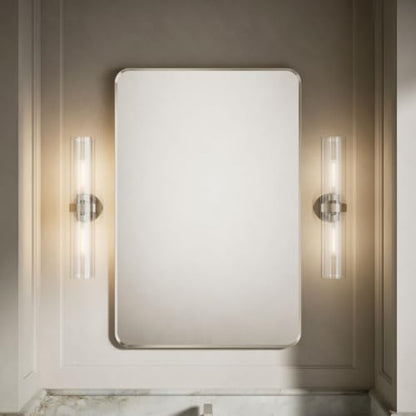 Kohler Essential 30 in. W x 45 in. H Rectangular Framed Wall Mount Bathroom Vanity Mirror in Brushed Nickel - color: Brushed Nickel, size: 45"L x 30"W, style: Rectangle
