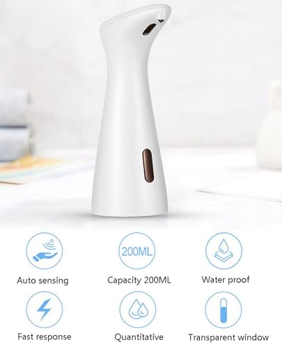 Automatic Touchless Soap Dispenser with IPX6 Waterproof Rating for Bathroom and Kitchen Countertop