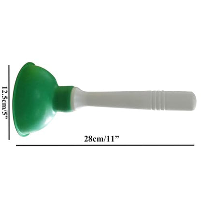 NewFerU Drain Plunger, Small 4-Inch Sink Clog Remover, Mini Hand Unclogger | Rubber Cup Plumber Helper, Force Tiny Compact Tool with 9 inch Short Handle for Kitchen Bathroom, Toilet, Shower, Bath Tub - color: Green