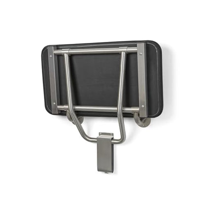 Seachrome 30" x 15" Black Padded Cushion Folding Wall Mount Bench Shower Seat, ADA Compliant - color: Black, size: 30 in