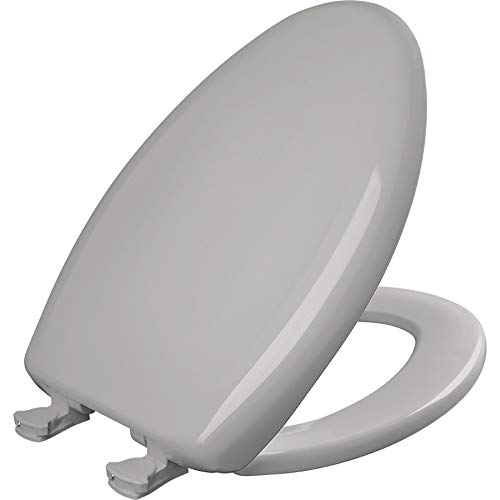Bemis Classic Colors Slow Close Toilet Seat, Easy Clean Hinges and Durable Plastic Seat, Made in USA, Elongated, Silver - color: Silver, size: Elongated