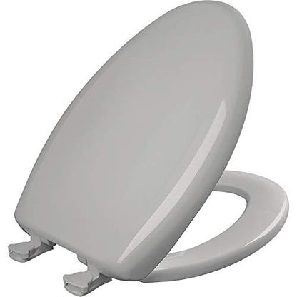 Bemis Classic Colors Slow Close Toilet Seat, Easy Clean Hinges and Durable Plastic Seat, Made in USA, Elongated, Silver - color: Silver, size: Elongated