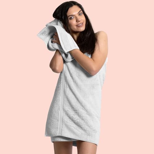 Chakir Turkish Linens 2 Piece Large Bath Towels, 100% Cotton Turkish Towels for Bathroom, Luxury Soft Absorbent Bath Towels, 30 x 60 Inches, Silver Gray - color: Silver Gray
