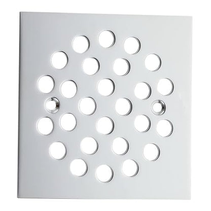 Square 4-1/4 Inch Screw-in Shower Drainer Cover Replacement Stainless Steel Floor Drain Grate with Screws Chrome - color: Chrome