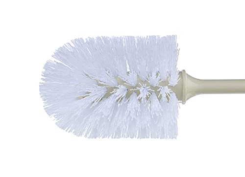 Superio Toilet Brush with Holder, Heavy-Duty Durable Bristles, Long Handle with Comfort Grip, Deep Cleaning Bathroom Toilet Bowl Brush, Beige - size: Toilet Brush - 1 Pack