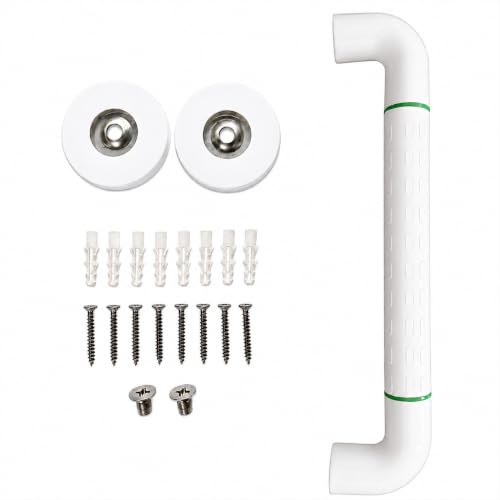 Shower Grab Bars for Seniors, 16-Inch Stainless Steel Safety Handle | handicap grab bar | Heavy-duty support | Glow-in-the-dark ring | wall-mounted grab bar | shower safety rail