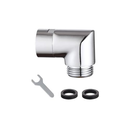90 degrees Shower Head Elbow Adapter, Shower Arm Elbow Adapter for Wall mounted Shower or Hand Shower, Chrome - style: 90 degrees