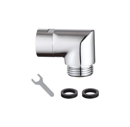 90 degrees Shower Head Elbow Adapter, Shower Arm Elbow Adapter for Wall mounted Shower or Hand Shower, Chrome - style: 90 degrees