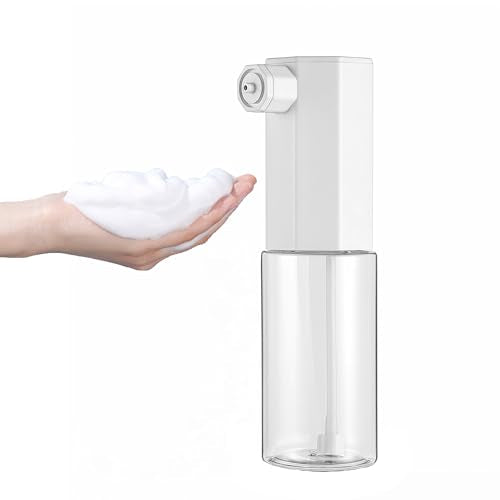 Rechargeable Automatic Foam Soap Dispenser Touchless Electric Foaming Maker Countertop Foam Dispenser for Bathroom Kitchen, Suitable for Shampoo, Body Wash, Facial Cleanser and Pet Bathing Foam Making