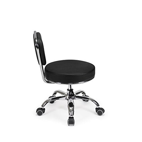 Dayton Garage Rolling Seat (Black) Pneumatic, Short Stool with Adjustable Height 13"-15", Perfect for Garage Task, Home Cleaning, Bathroom Short Seat, Technician Task - color: Black