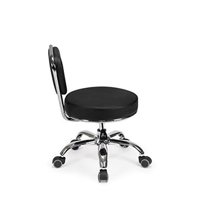 Dayton Garage Rolling Seat (Black) Pneumatic, Short Stool with Adjustable Height 13"-15", Perfect for Garage Task, Home Cleaning, Bathroom Short Seat, Technician Task - color: Black