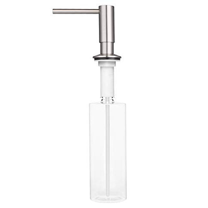 Samodra Sink Soap Dispenser, Metal Pump Head Liquid Lotion Countertop Kitchen Bathroom Soap Dispenser with 12 OZ PET Bottle - color: Brushed Nickel