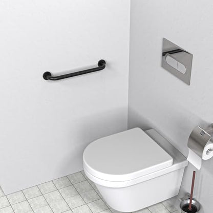 ZUEXT 16 Inch Oil Rubbed Black Stainless Steel Shower Grab Bar, Bathroom Safety Hand Rail, 500 Lbs Pull Force, Concealed Mount, Modern Sleek Style - color: Black, size: 16 Inch